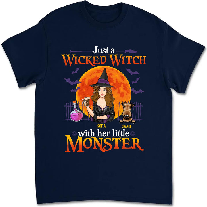 Personalized Halloween Witch Dog Mom - Personalized Custom Unisex T-shirt