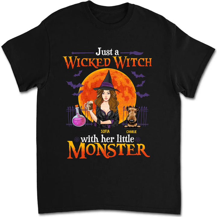 Personalized Halloween Witch Dog Mom - Personalized Custom Unisex T-shirt
