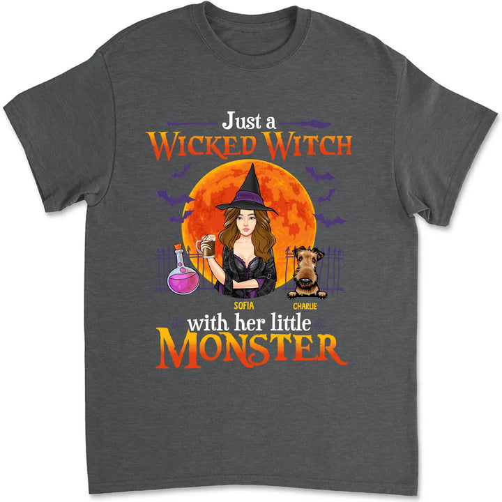 Personalized Halloween Witch Dog Mom - Personalized Custom Unisex T-shirt