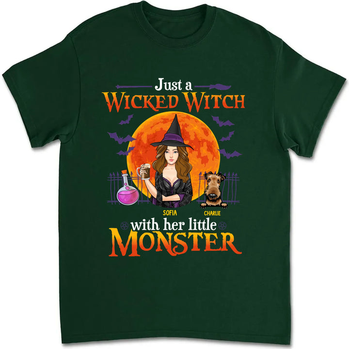 Personalized Halloween Witch Dog Mom - Personalized Custom Unisex T-shirt