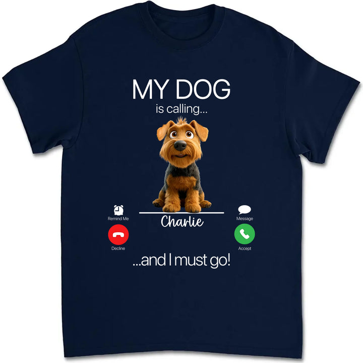 My Dog Is Calling Chibi Cartoon Custom Unisex T Shirt Sweatshirt Hoodie
