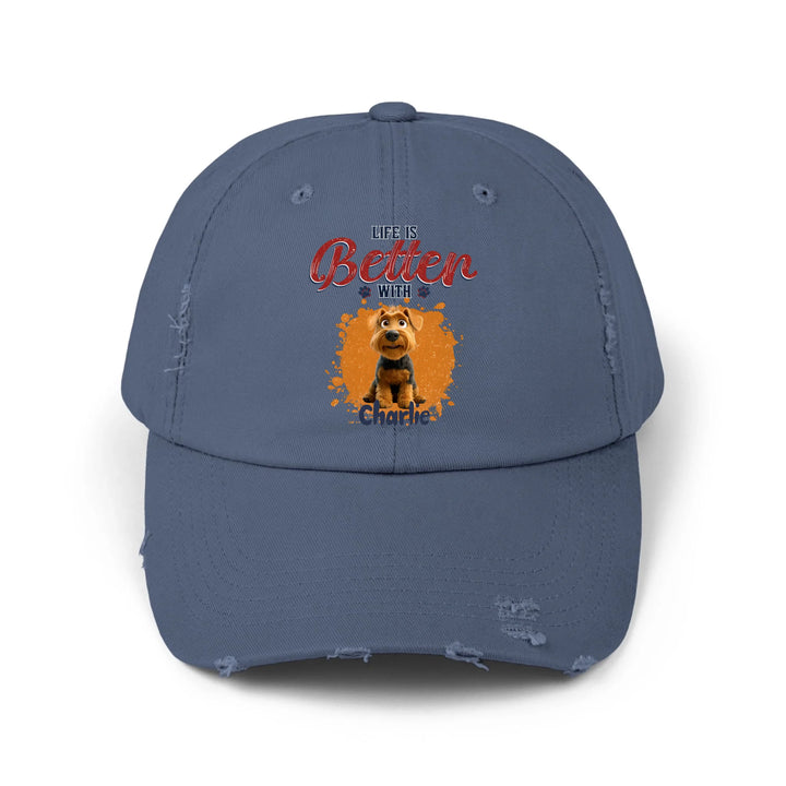 blue cap