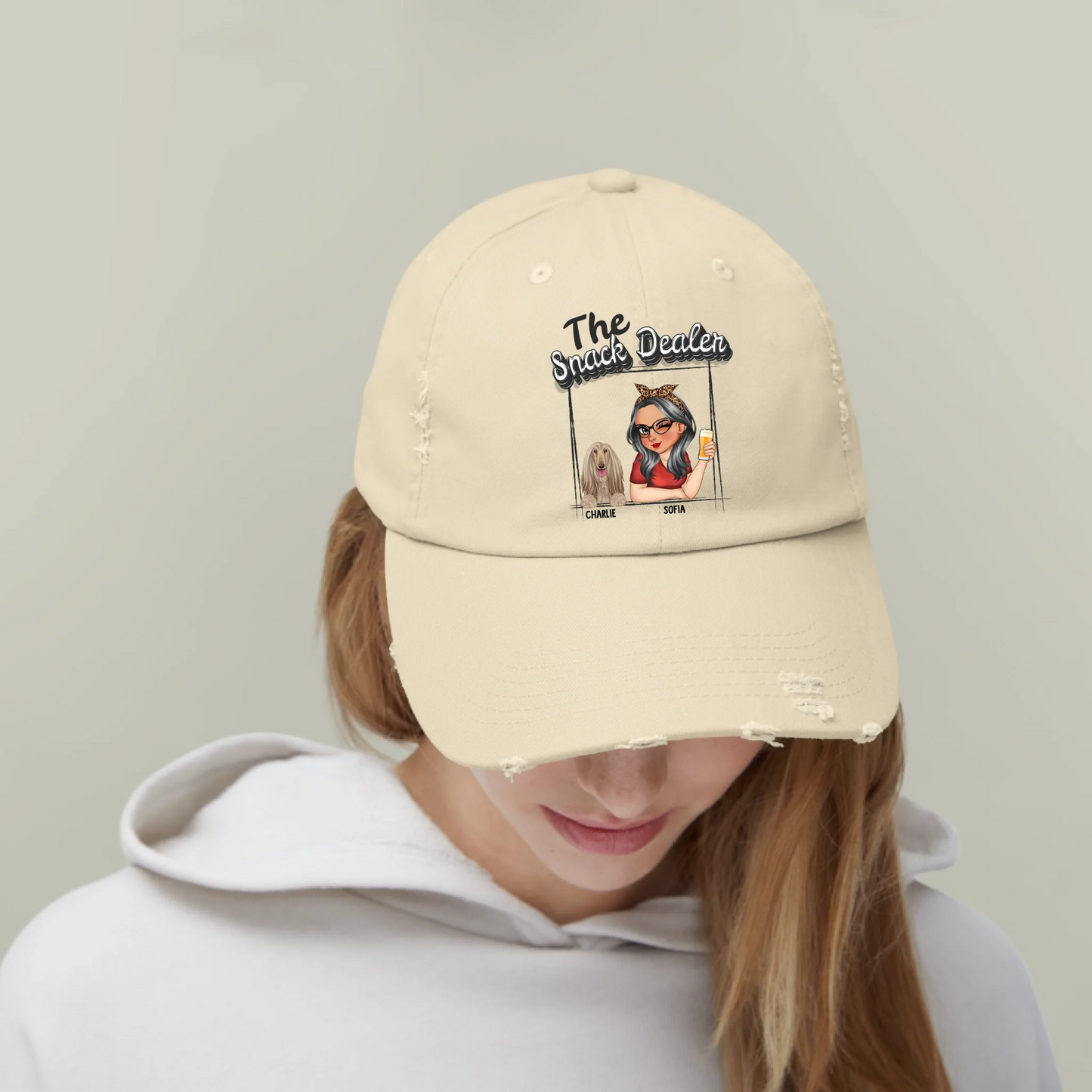 Personalized The Snack Dealer Unisex Distressed Cap Version 1