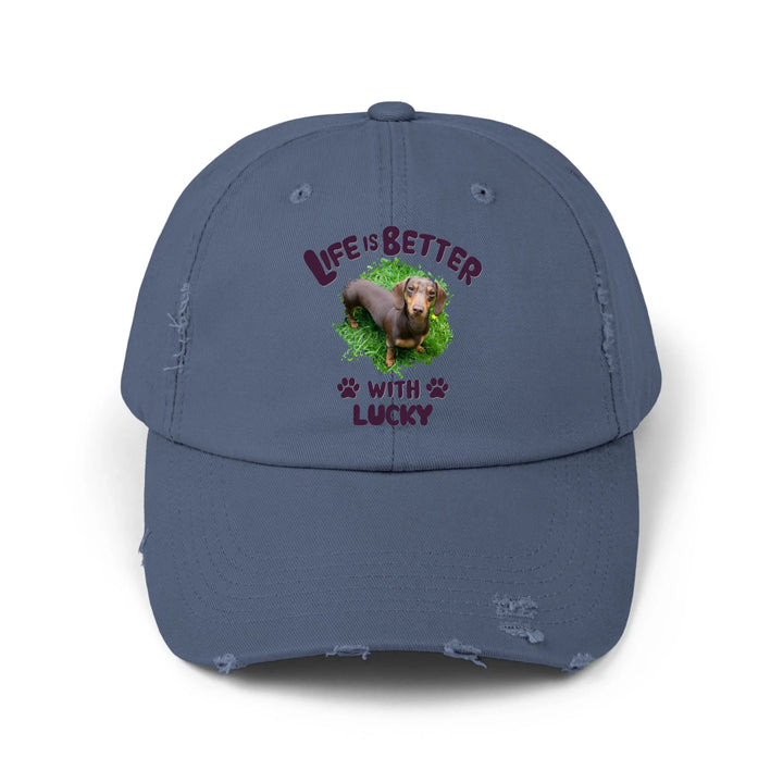 blue cap
