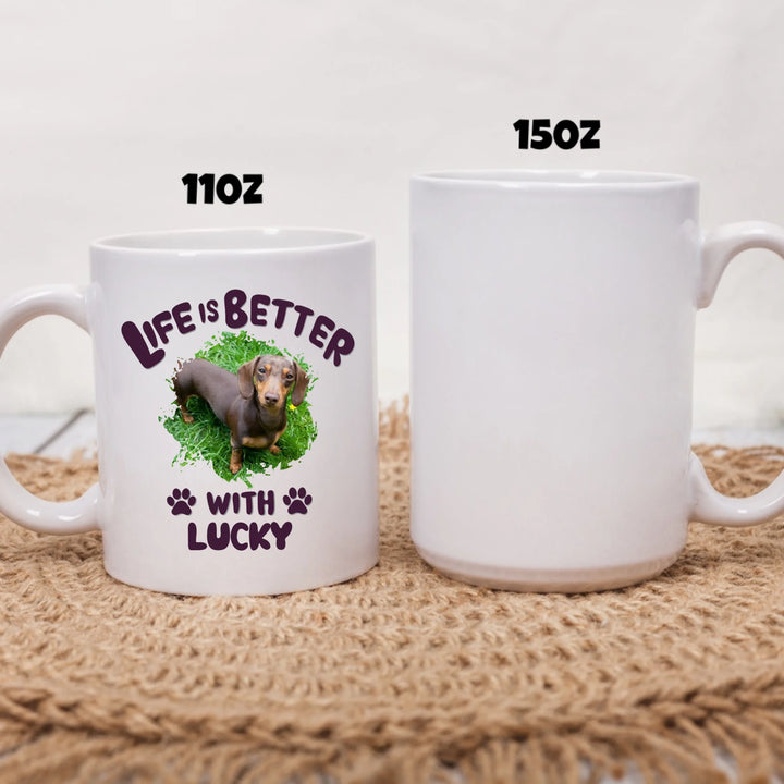 two size white mug