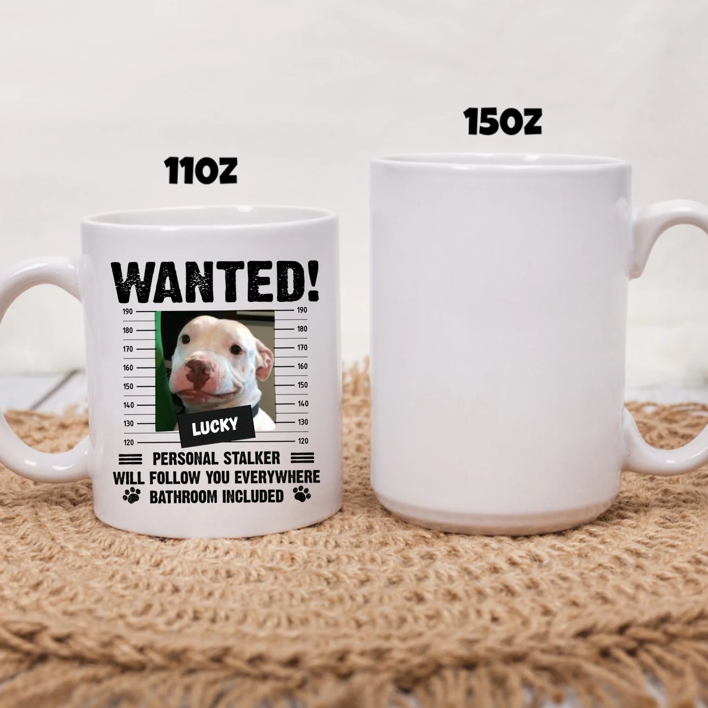 two size white mug