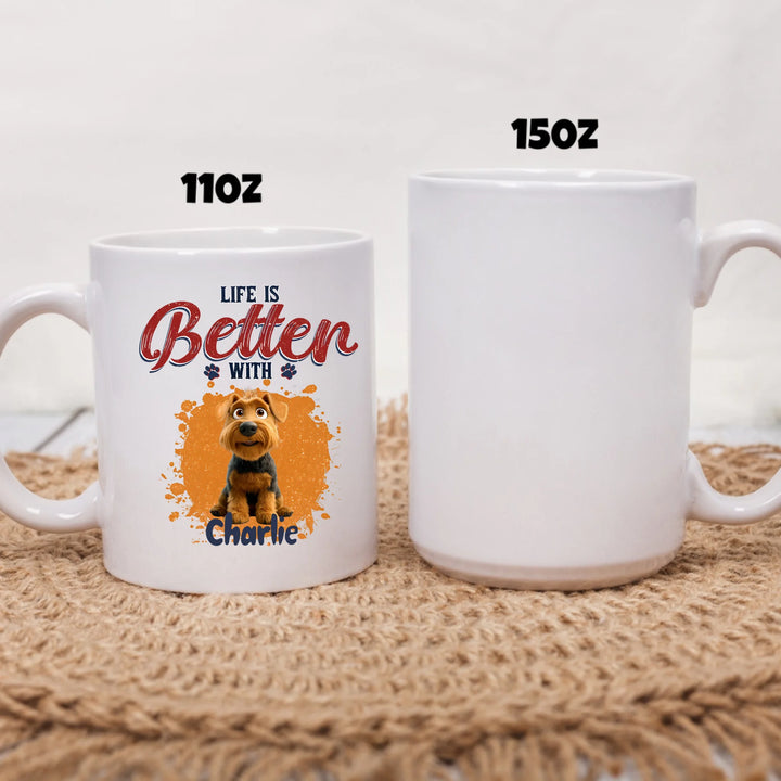 two size white mug