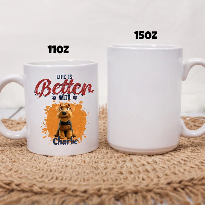 two size white mug