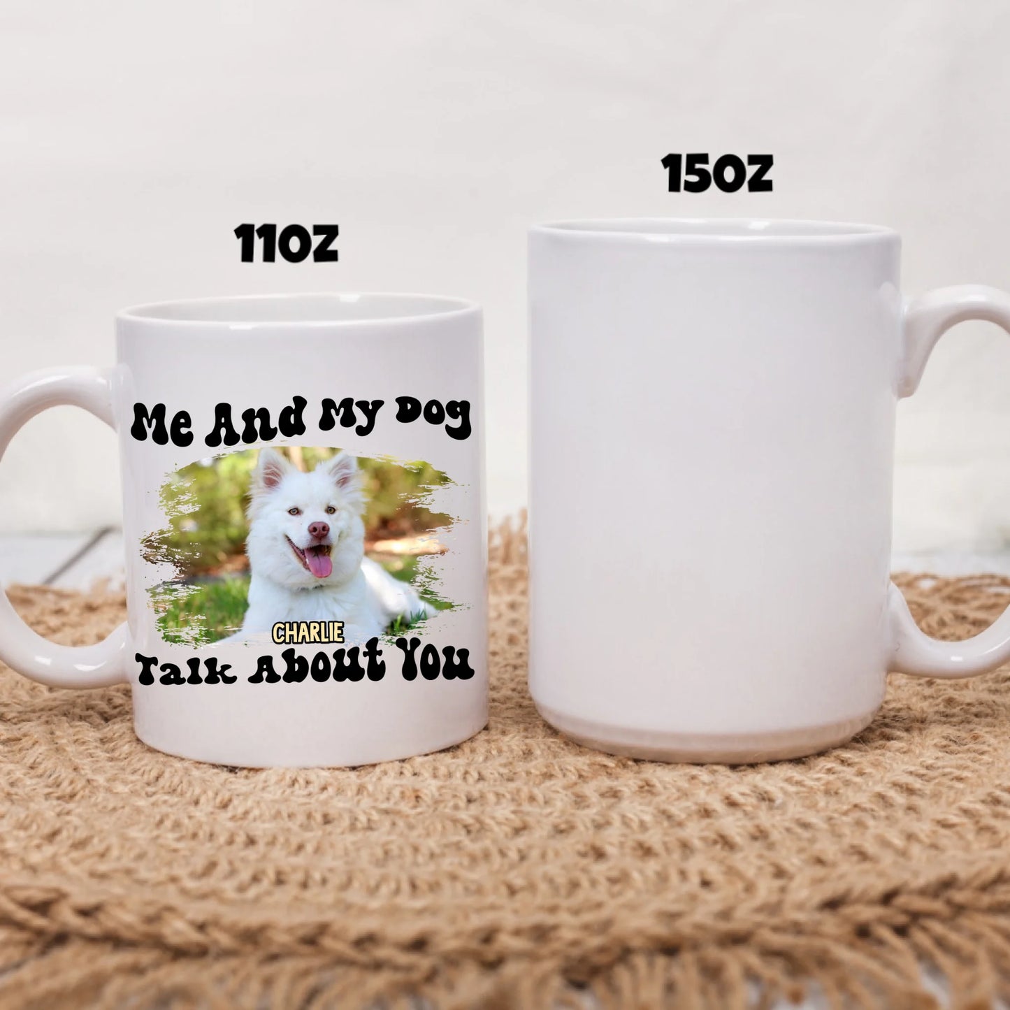two size white mug