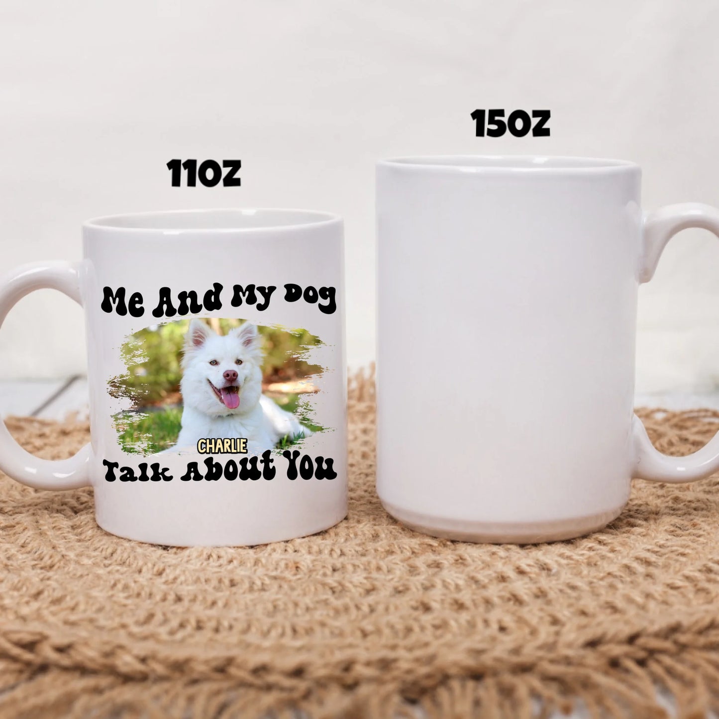 two size white mug
