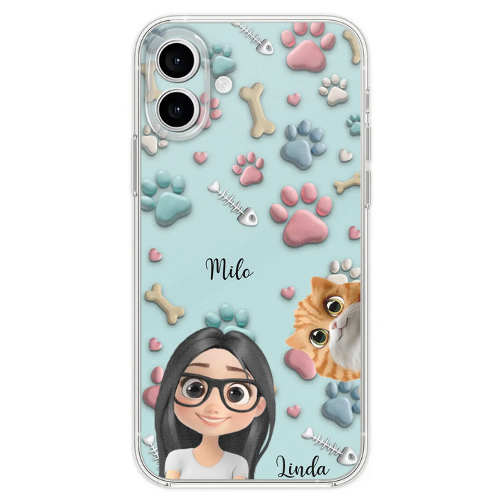 Pet And Human Cartoon - Personalized Custom Phone Case