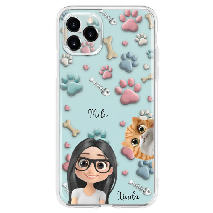 Pet And Human Cartoon - Personalized Custom Phone Case