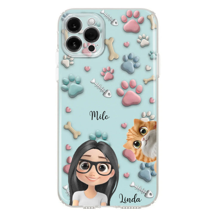 Pet And Human Cartoon - Personalized Custom Phone Case