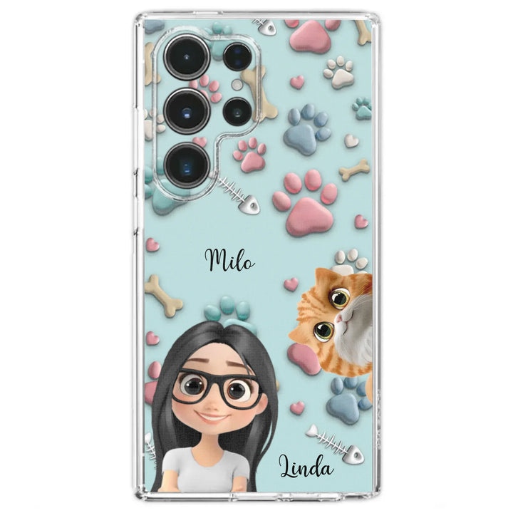 Pet And Human Cartoon - Personalized Custom Phone Case
