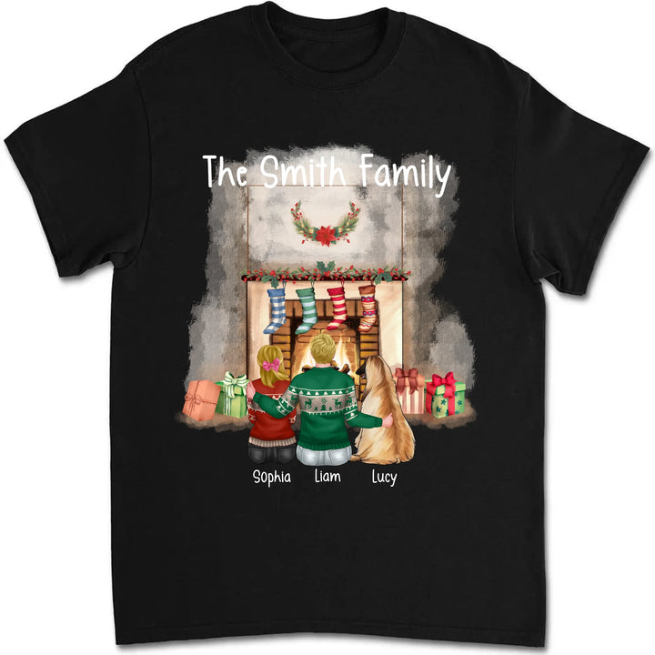 Personalized Christmas Family Custom Unisex T Shirt Sweatshirt Hoodie Dark Color