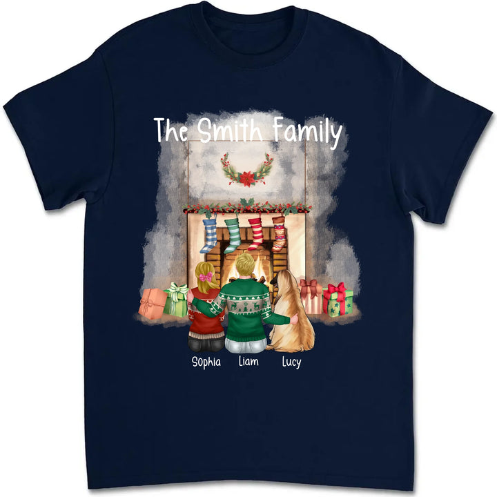 Personalized Christmas Family Custom Unisex T Shirt Sweatshirt Hoodie Dark Color