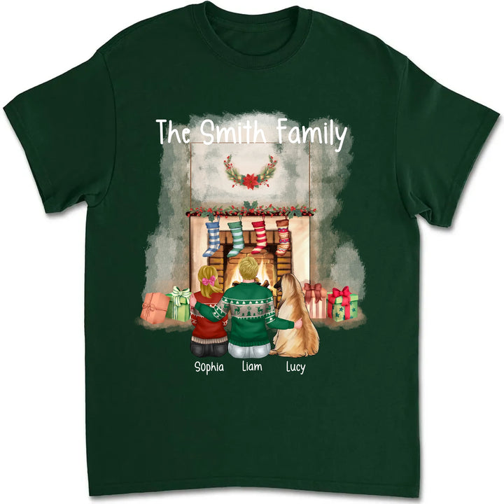 Personalized Christmas Family Custom Unisex T Shirt Sweatshirt Hoodie Dark Color