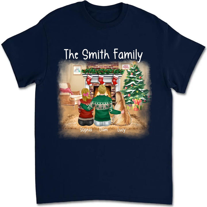Personalized Christmas Family Custom Unisex T Shirt Sweatshirt Hoodie Version 1 Dark Color