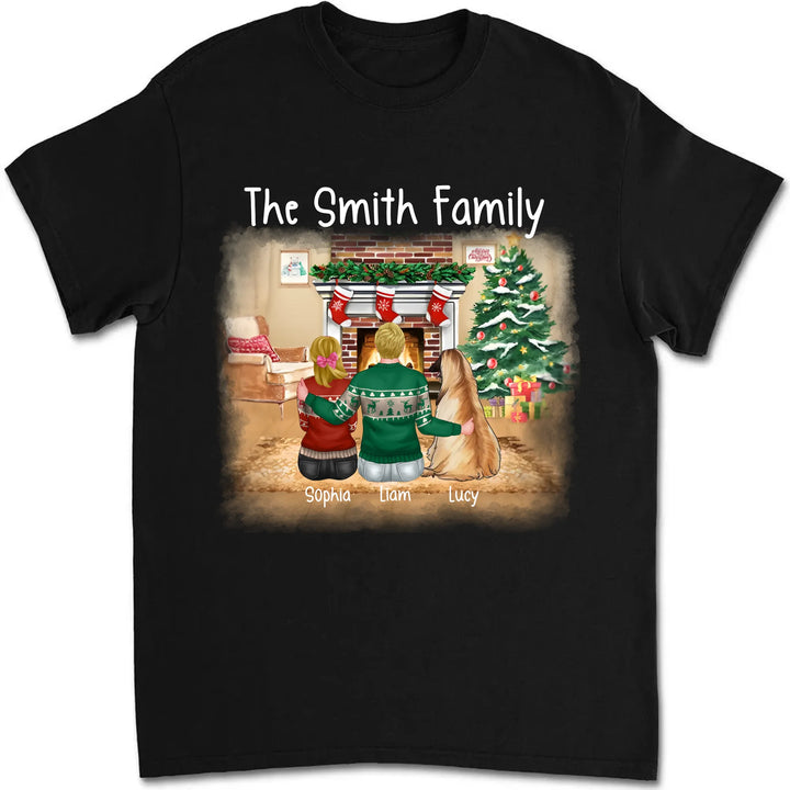 Personalized Christmas Family Custom Unisex T Shirt Sweatshirt Hoodie Version 1 Dark Color