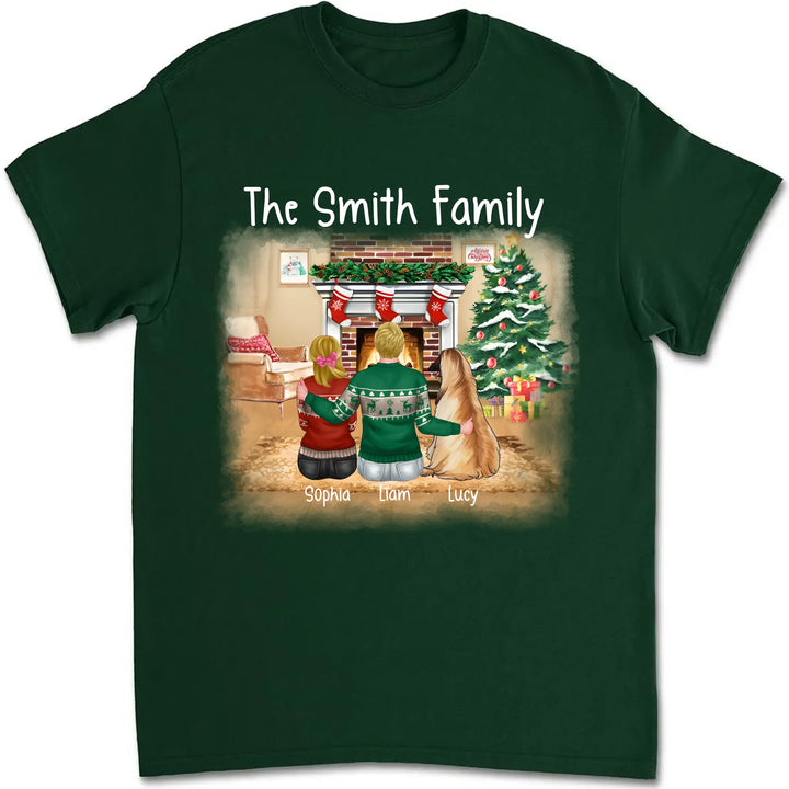 Personalized Christmas Family Custom Unisex T Shirt Sweatshirt Hoodie Version 1 Dark Color