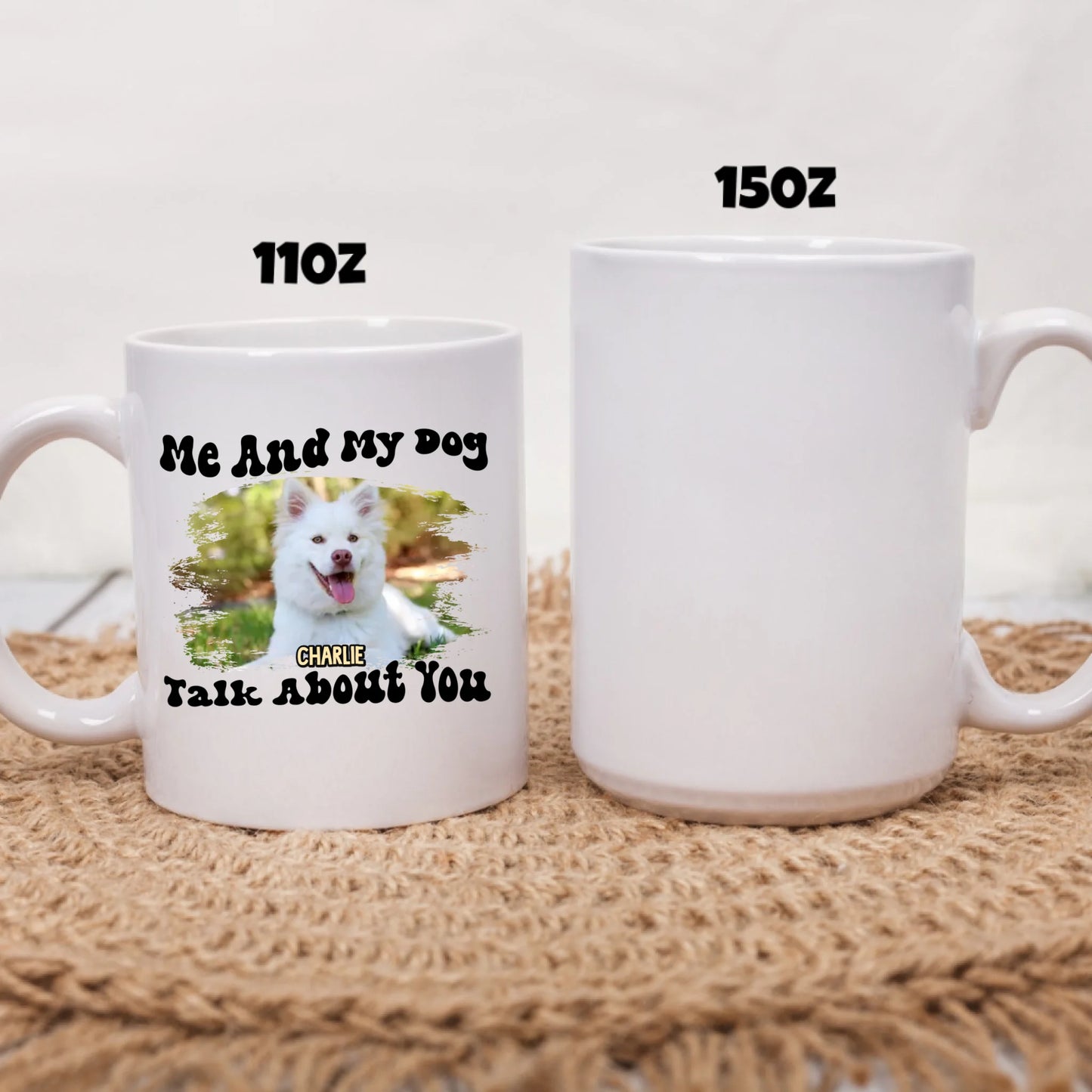 two size white mug