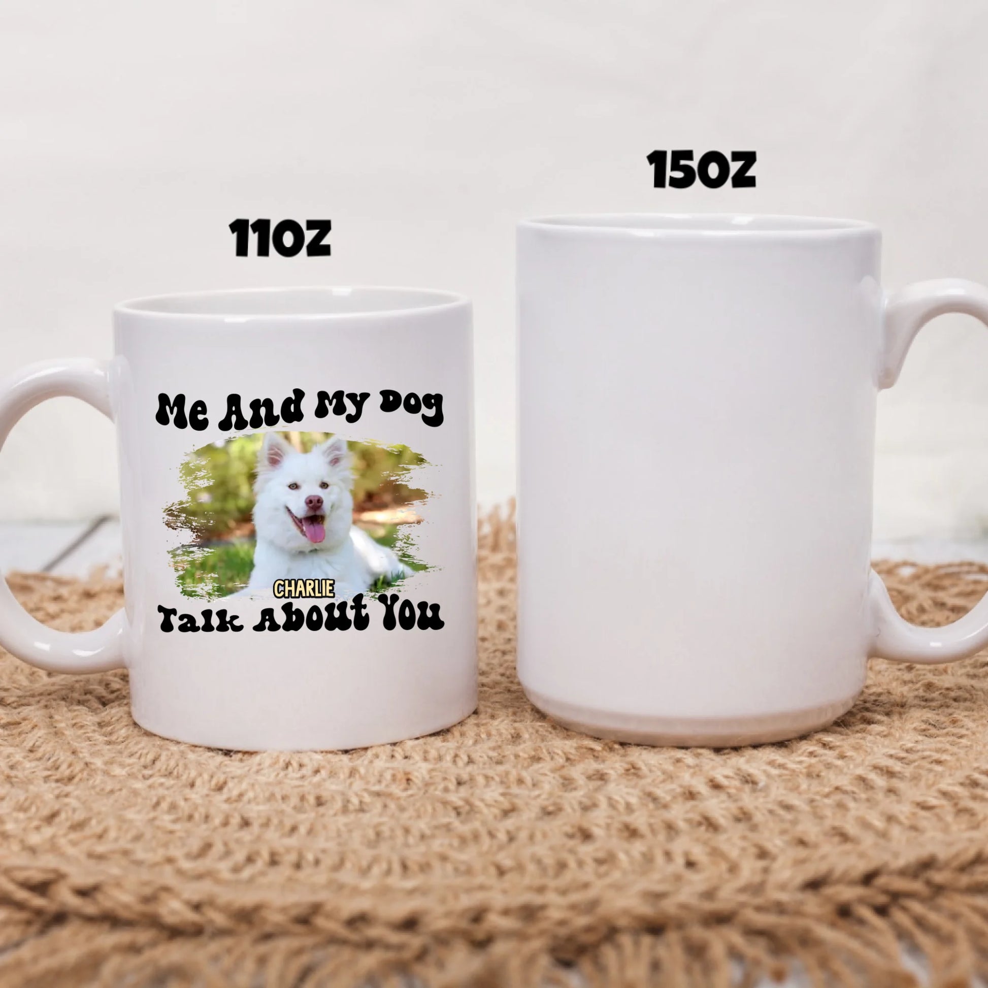 two size white mug